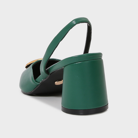 Metal-embellished Sheepskin Chunky Sandals