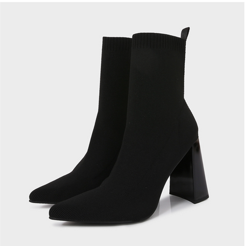 Geometric Chunky Stretch Sock Boots