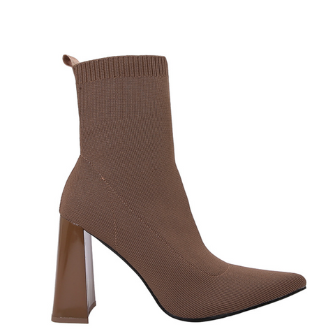 Geometric Chunky Stretch Sock Boots