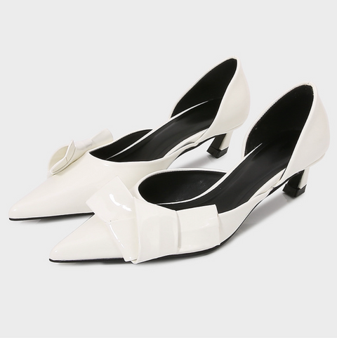 Golden Bow Embellished Pointed-Toe Unpadded Shoes