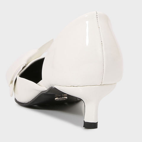 Golden Bow Embellished Pointed-Toe Unpadded Shoes