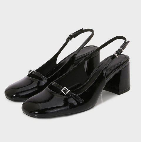 Buckled  Round-toe Chunky Open Heel Mules