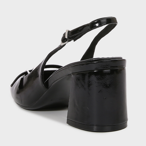 Buckled  Round-toe Chunky Open Heel Mules