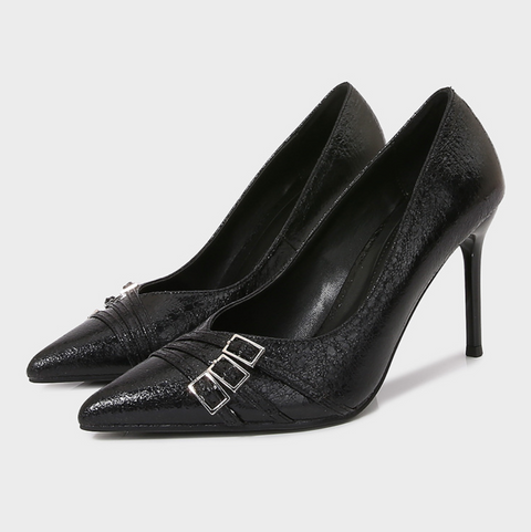 OL Belt Buckle Pointed Toe Pump Heels