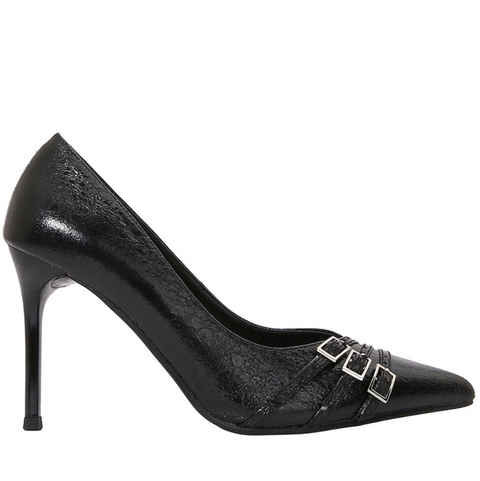 OL Belt Buckle Pointed Toe Pump Heels