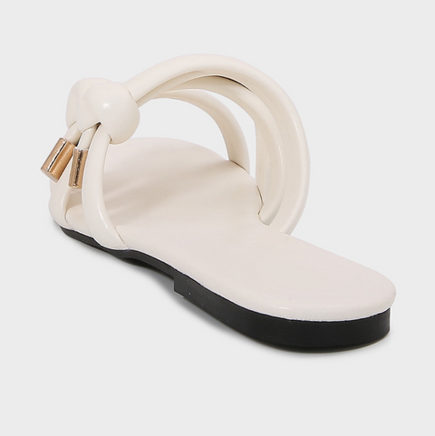 Quilted Pull Strap Gold Beach Slippers