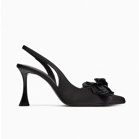 Transparent Flower Embellished Plastic Pointed-Toe Sandals