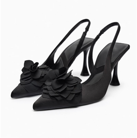 Transparent Flower Embellished Plastic Pointed-Toe Sandals