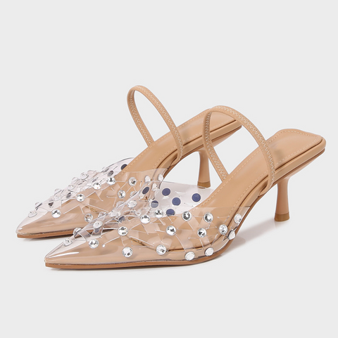 Sequined Plastic Pointed-toe Sandals