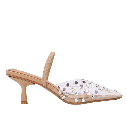 Sequined Plastic Pointed-toe Sandals