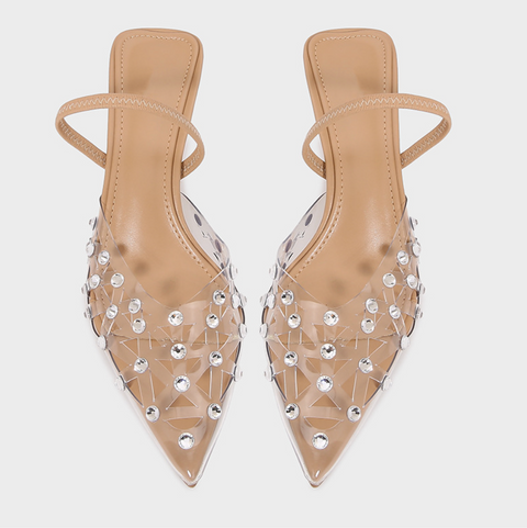 Sequined Plastic Pointed-toe Sandals