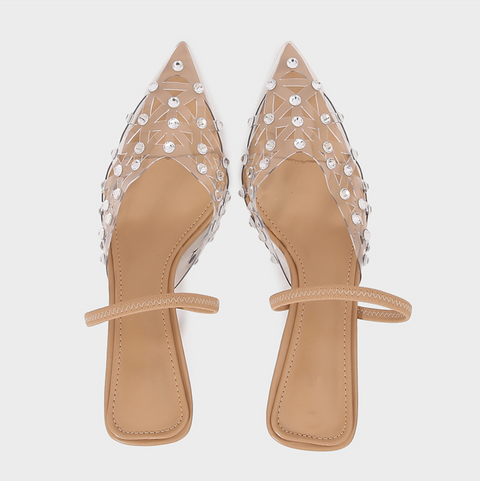 Sequined Plastic Pointed-toe Sandals