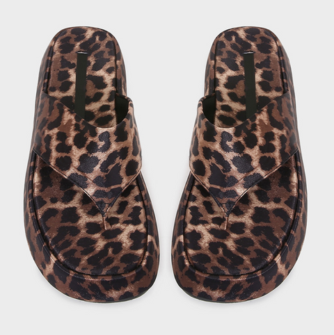 Leopard Printed Clip-toe Slippers