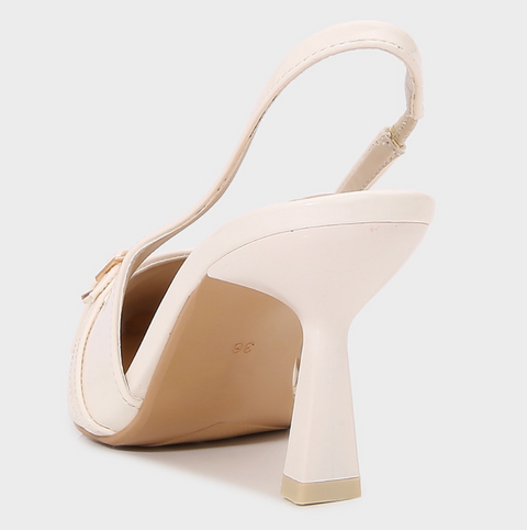 Pointed-toe Cross Buckled Black Sandals