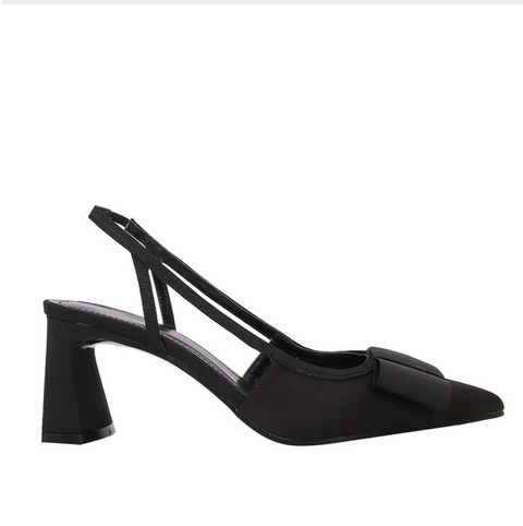 Black Knotbow Chunky Strapped Sandals