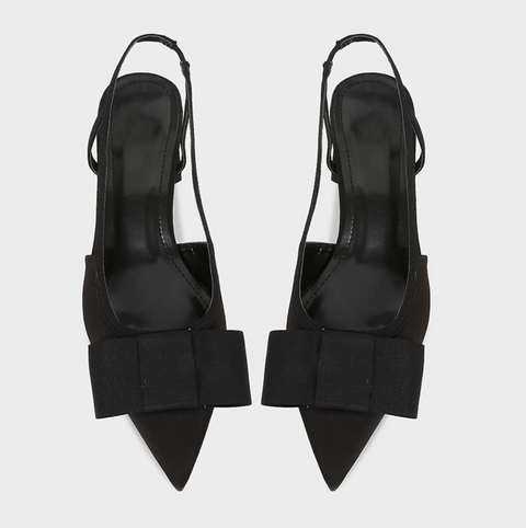 Black Knotbow Chunky Strapped Sandals