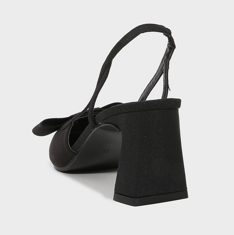 Black Knotbow Chunky Strapped Sandals