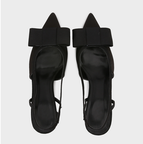 Black Knotbow Chunky Strapped Sandals