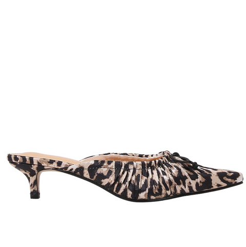 Leopard Printed Bow-tie Half-slipper Sandals