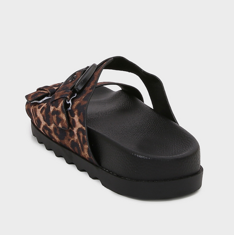 Double Buckled Leopard Printed Slippers