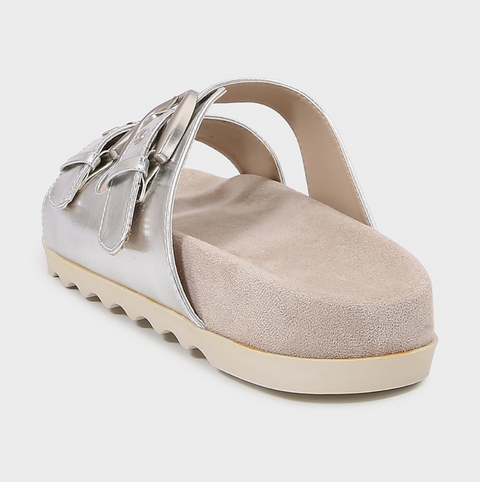 Double Buckled Leopard Printed Slippers