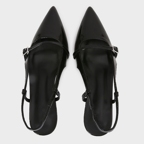 Buckle Embellished Pull Strap Shallow Sandals