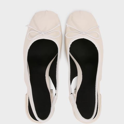 Lace-up Bow Square-toe White Sandals