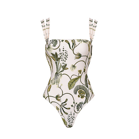 Floral Printed One-piece Swimwear & Wrap Skirt