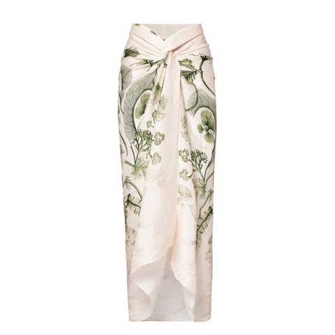 Floral Printed One-piece Swimwear & Wrap Skirt