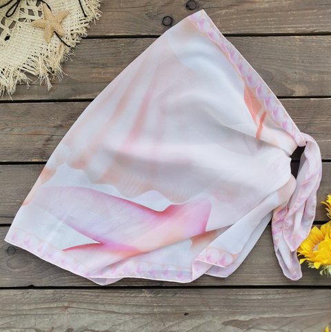 Pink Backless One-piece Swimwear & Wrap Skirt