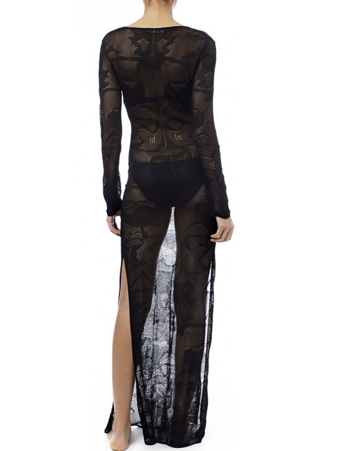 Lace UP See-through Outwear Beach Dress