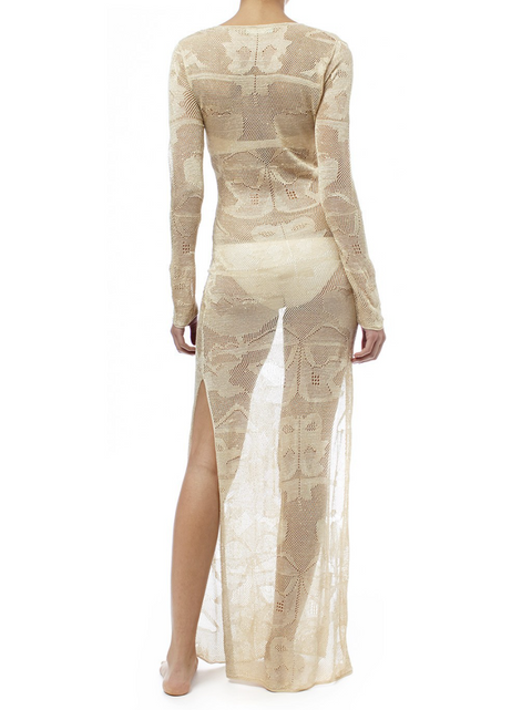Lace UP See-through Outwear Beach Dress