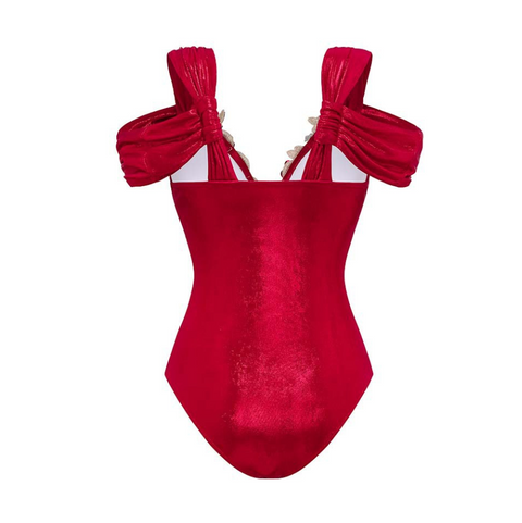 V-neck Beaded One-piece Swimwear Sets