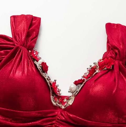 V-neck Beaded One-piece Swimwear Sets