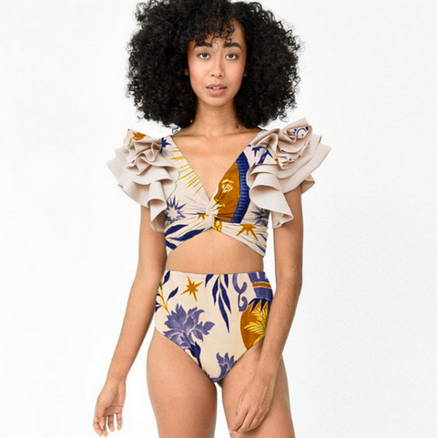 Ethnic Printed Tankini & Wrap Skirt