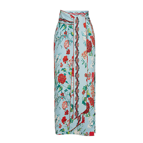 Puffy Floral One-piece Swimwear & Wrap Skirt