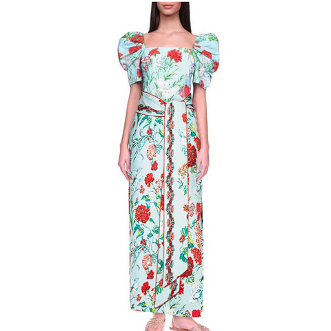 Puffy Floral One-piece Swimwear & Wrap Skirt