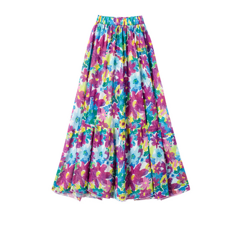 Purple Floral Printed Swimwear & Cardigan