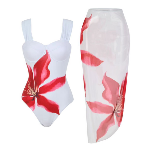 One-piece Slip Swimwear & Wrap Skirt