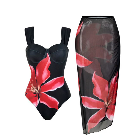 One-piece Slip Swimwear & Wrap Skirt