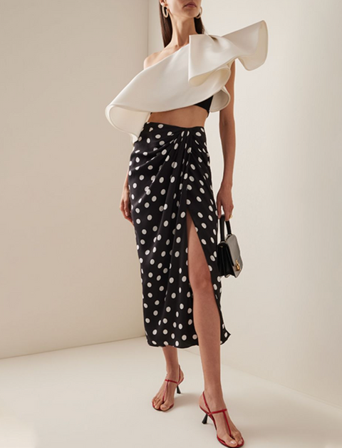 Black&White Polka Dot Swimwear & Skirt