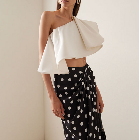 Black&White Polka Dot Swimwear & Skirt