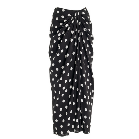 Black&White Polka Dot Swimwear & Skirt