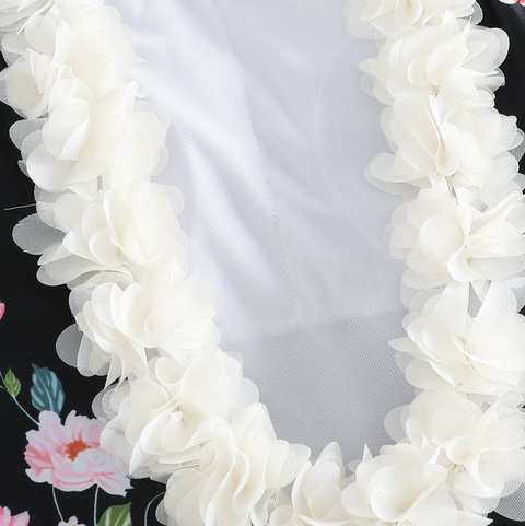 Ruffled Strap Swimwear & Skirt Printed 2Pcs