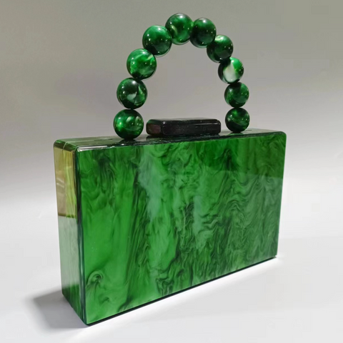 Beaded Acrylic Wristlet Evening Bag