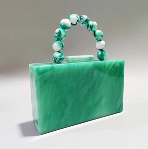 Beaded Acrylic Wristlet Evening Bag