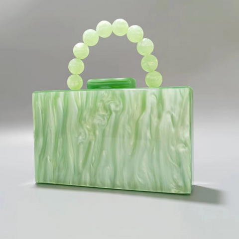 Beaded Acrylic Wristlet Evening Bag
