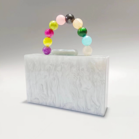 Beaded Acrylic Wristlet Evening Bag