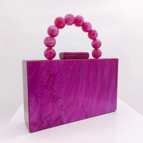 Beaded Acrylic Wristlet Evening Bag