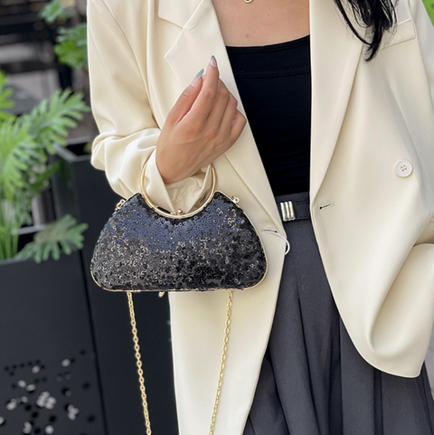 Mini Glossy Sequined Chain Bag